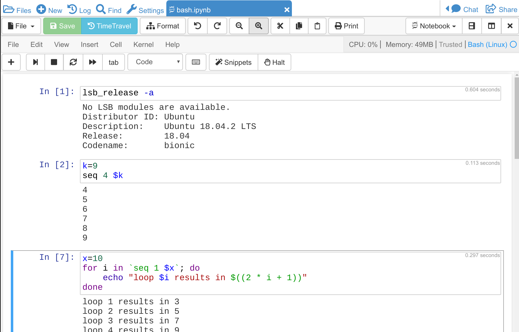 Using Bash via a Jupyter notebook