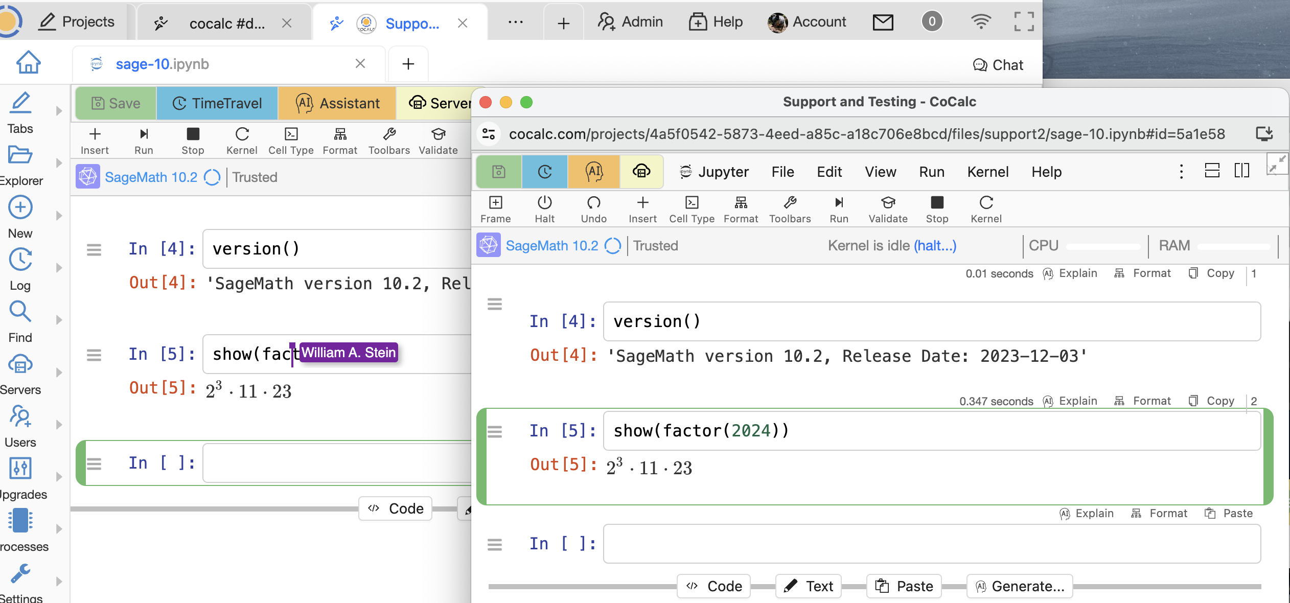 Editing a Jupyter notebook in two windows at the same time