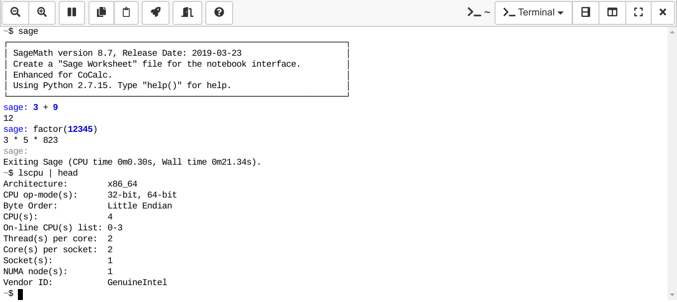 Running Sage in a Terminal
